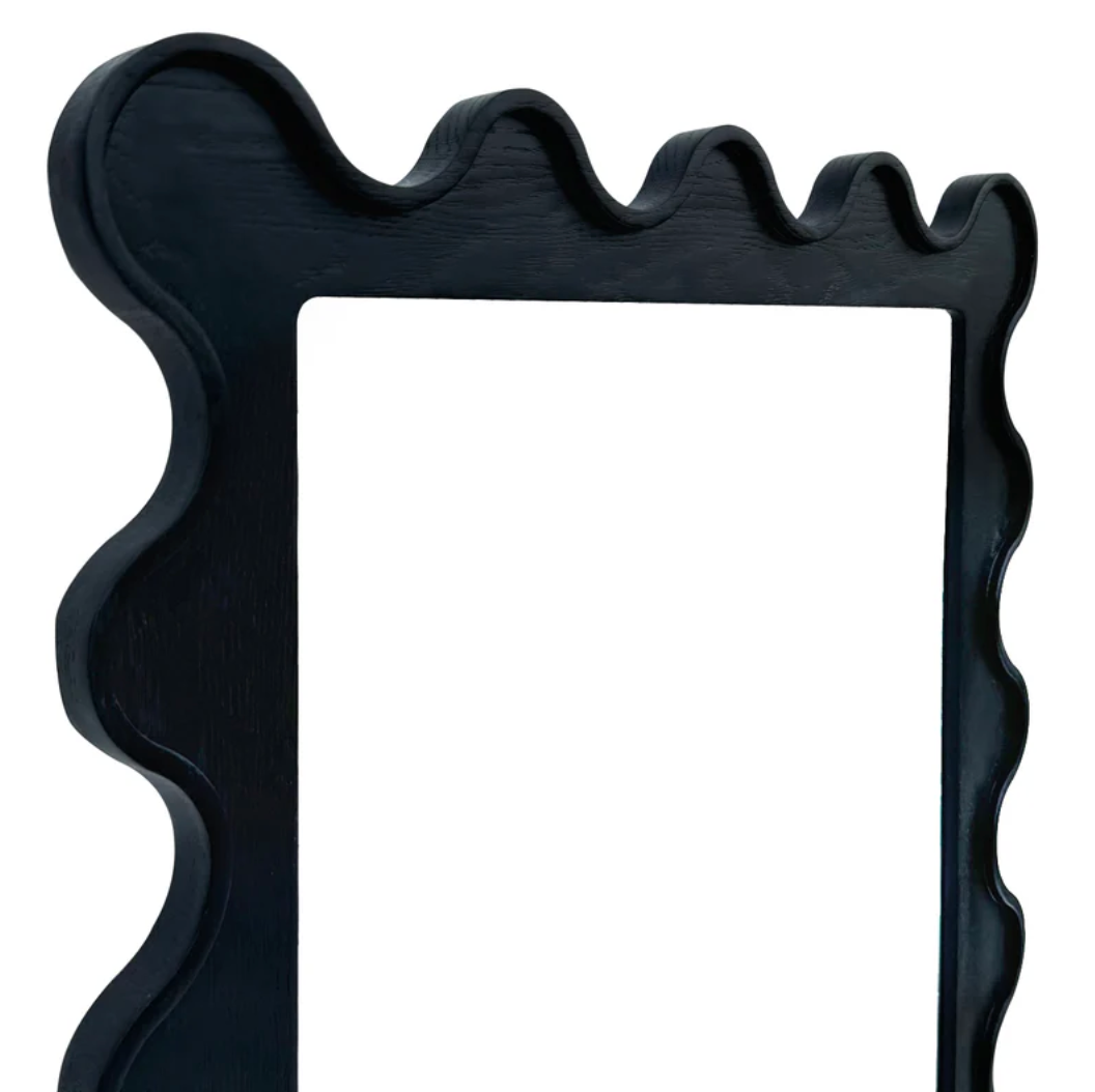 Freya Scallop Mirror - Black