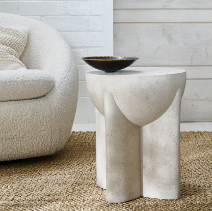 Zelda Stone Side Table - Sand