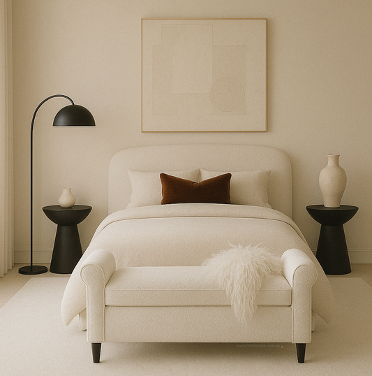 Harriet Boucle Storage Ottoman Bench - White