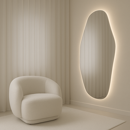 Opal Irregular LED Wall Mirror – Backlit Statement Mirror