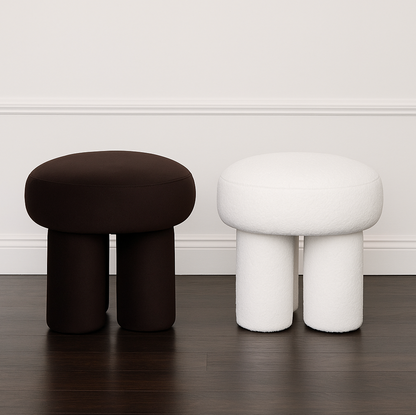 Bentley Ottoman - White Boucle – modern ottoman or footstool by Interior Ave
