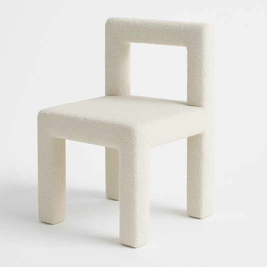 Forma White Boucle Dining Chair – furniture piece by Interior Ave