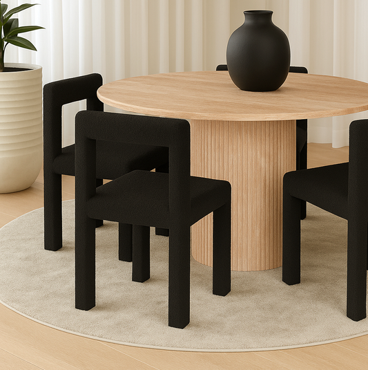 Forma Black Boucle Dining Chair – furniture piece by Interior Ave