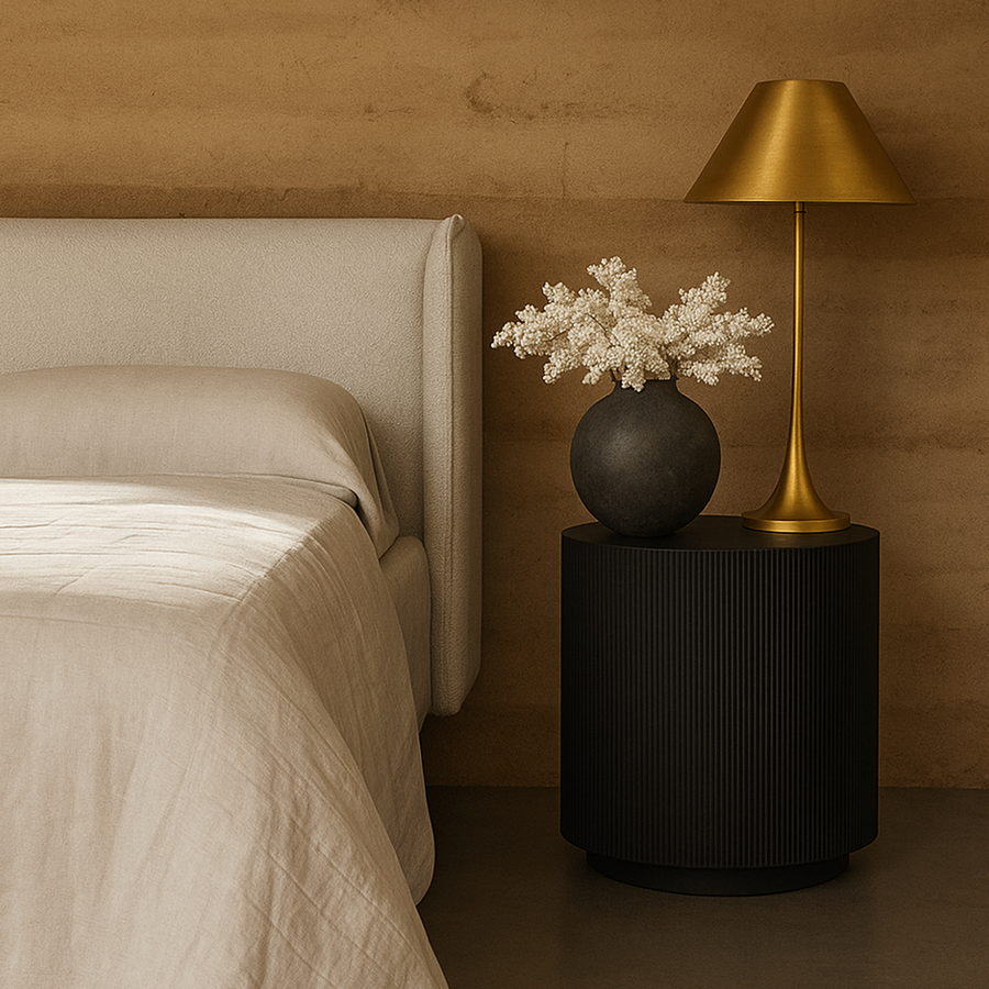 Vera Stone Side Table - Black