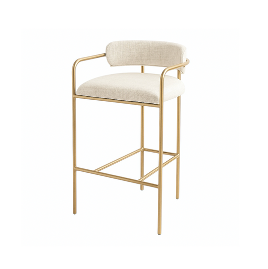 Allegra Linen Bar Stool - Off White