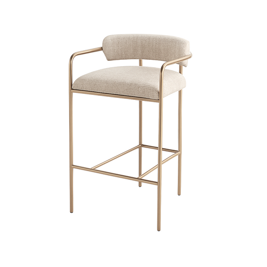 Allegra Linen Bar Stool - Sand - premium furniture by Interior Ave