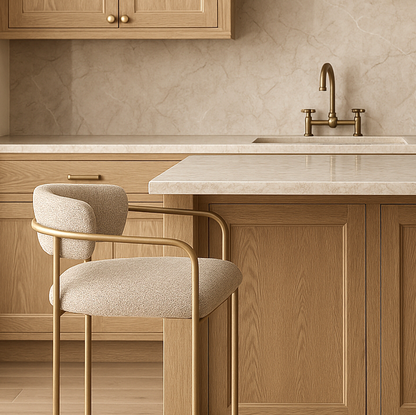 Allegra Linen Bar Stool - Sand - premium furniture by Interior Ave