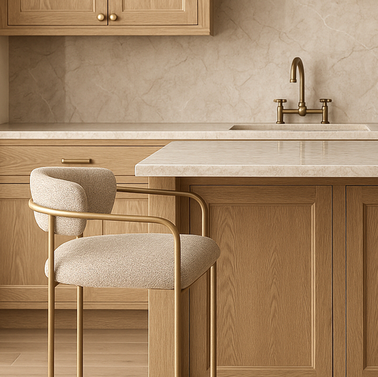 Allegra Linen Bar Stool - Sand - premium furniture by Interior Ave