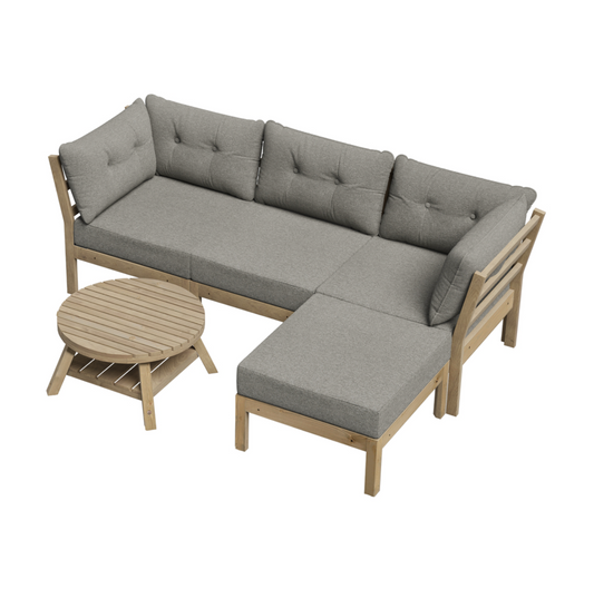 Driftwood Outdoor Lounge Set 5 Piece - Beige