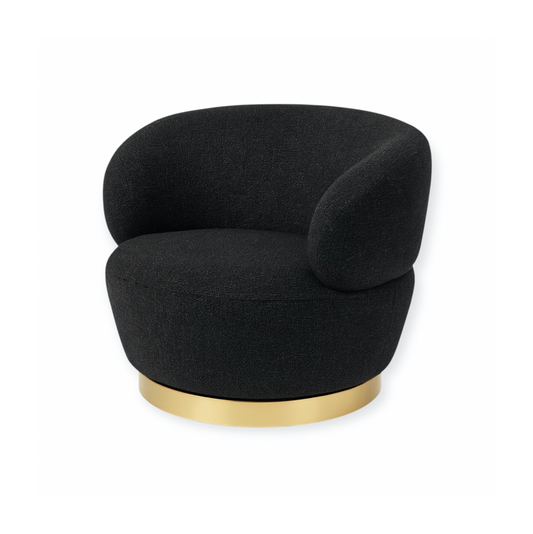 Luna Swivel Armchair - Black