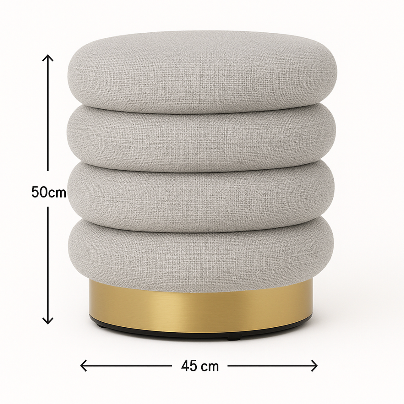 Roma Storage Ottoman - Light Grey