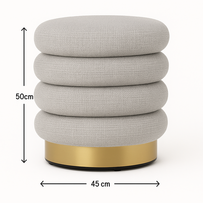 Roma Storage Ottoman - Light Grey