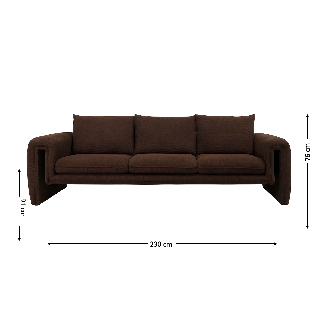 Peru 3 Seater Sofa - Espresso Velvet