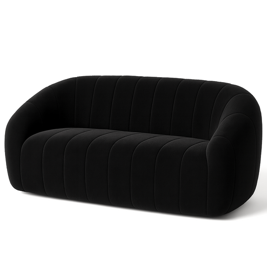 Onyx Velvet Sofa - Black