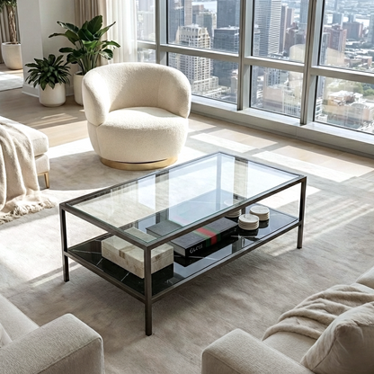 Vogue Coffee Table – Black Marble Stone