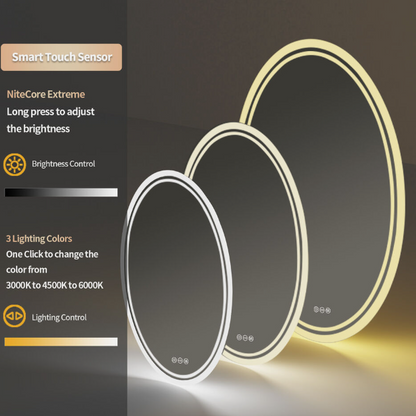 50 x 70cm Oval Frameless LED Bathroom Mirror – LED illuminated bathroom mirror by Interior Ave