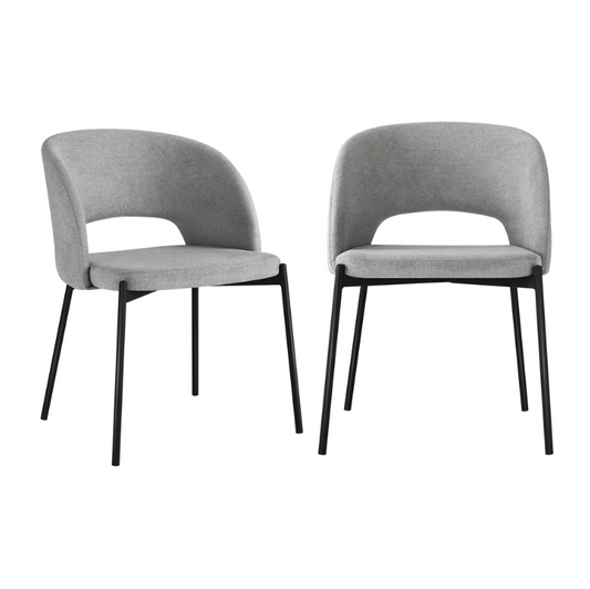 Aspen Linen Dining Chair - Grey - Set of Two