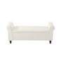 Harriet Boucle Storage Ottoman Bench - White