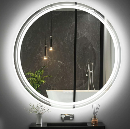 90cm Round Frameless LED Bathroom Mirror – LED illuminated bathroom mirror by Interior Ave