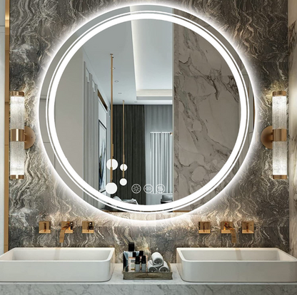90cm Round Frameless LED Bathroom Mirror – LED illuminated bathroom mirror by Interior Ave
