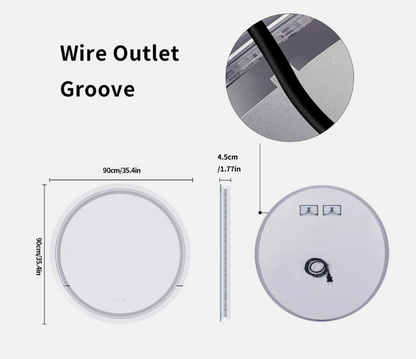 90cm Round Frameless LED Bathroom Mirror – LED illuminated bathroom mirror by Interior Ave