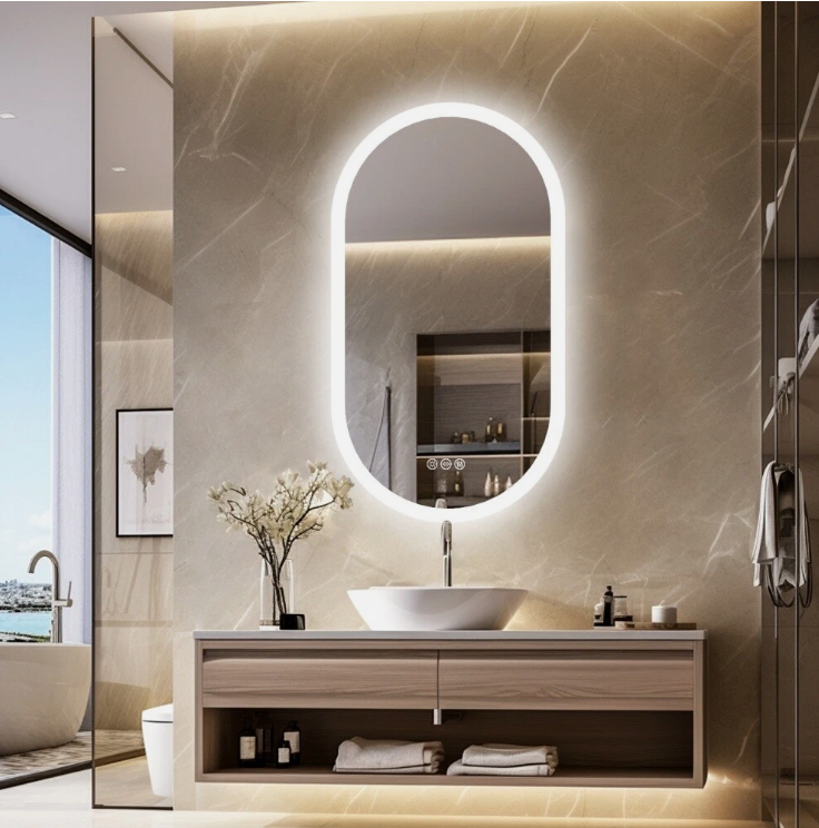 60 x 120cm Oval Frameless LED Bathroom Mirror