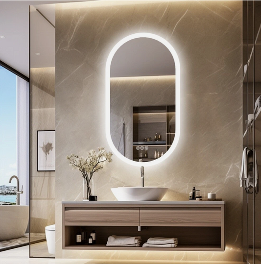 60 x 120cm Oval Frameless LED Bathroom Mirror