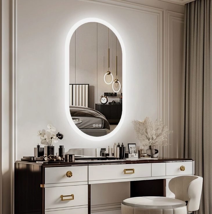 50 x 100cm Oval Frameless LED Bathroom Mirror