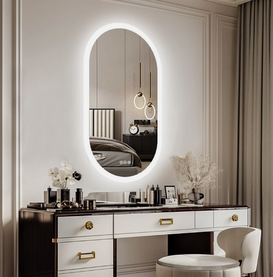50 x 100cm Oval Frameless LED Bathroom Mirror