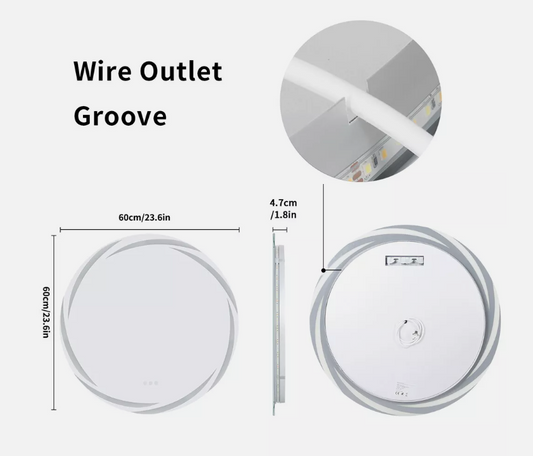 60cm Round Halo LED Bathroom Mirror