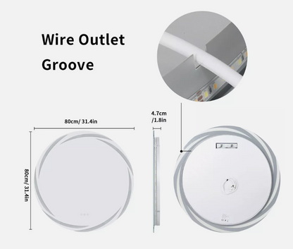 80cm Round Halo LED Bathroom Mirror
