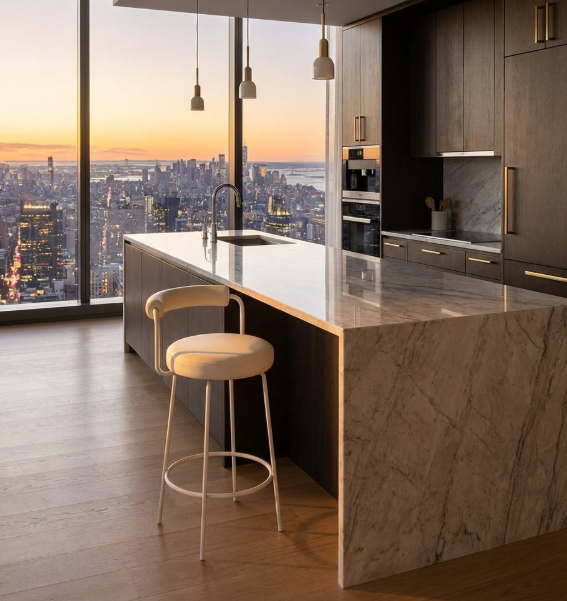 Calipo Leather Bar Stool - White | Designer Bar Stool by Interior Ave