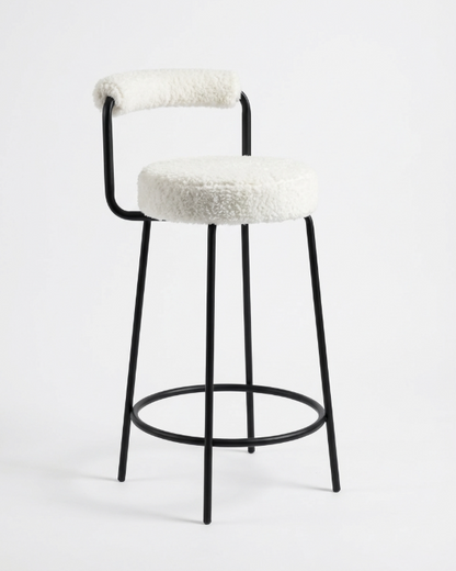 Calipo Sheepskin Bar Stool - White