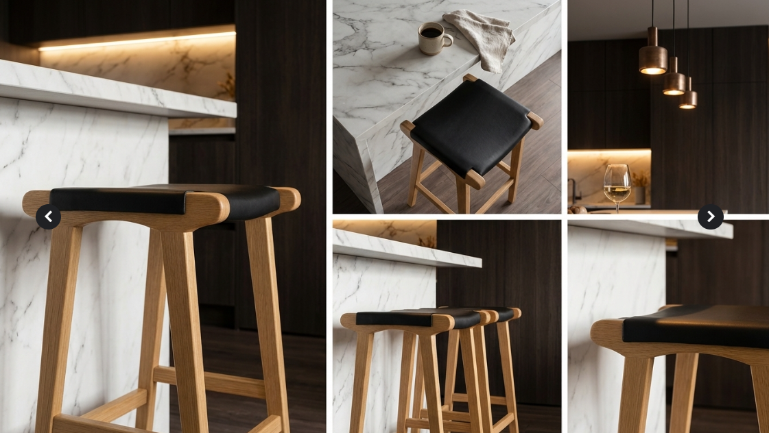 Lexington Oak Bar Stool Set of Two - Black