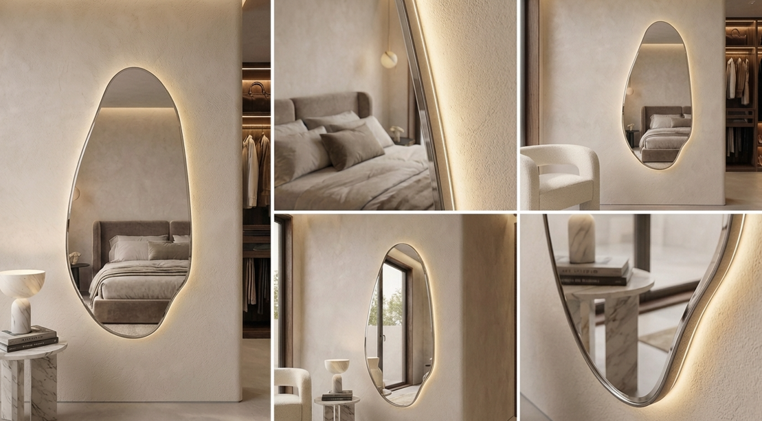 Jewel Irregular LED Wall Mirror – Backlit Statement Mirror