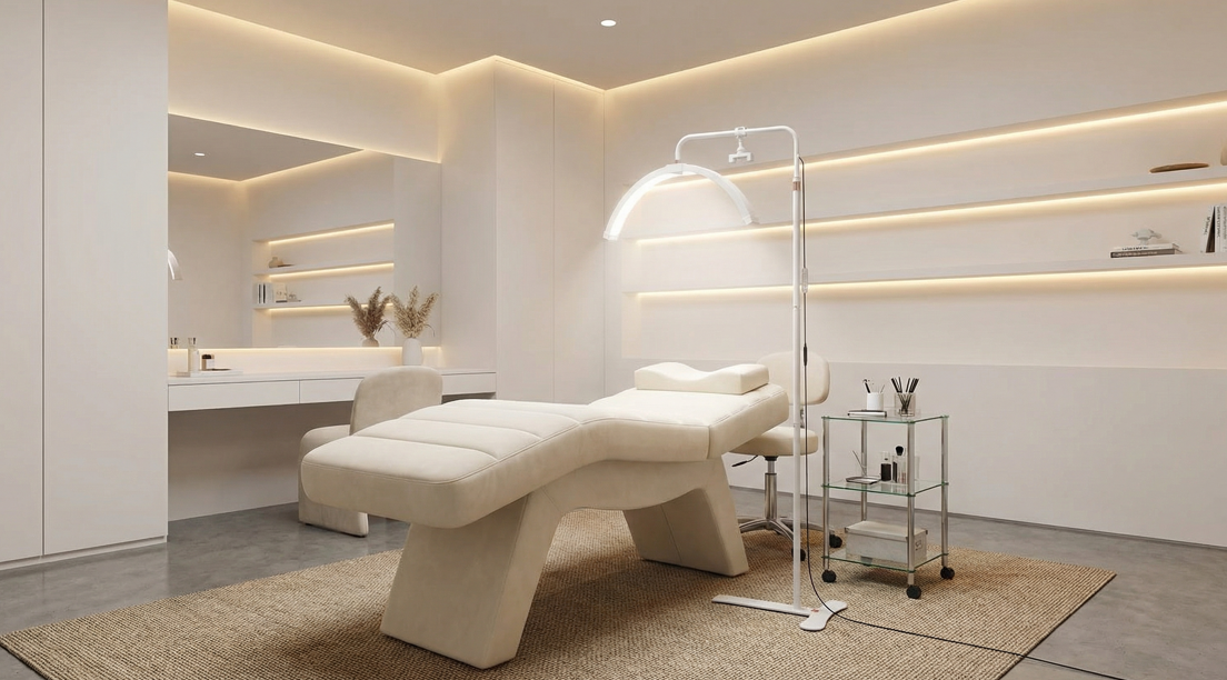 LED Beauty Light Half Moon Light for Salon Spa Studio - White