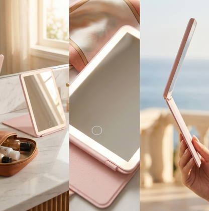 Compact Travel Makeup Mirror - Pink