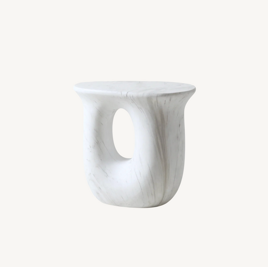 Cosmo Side Table White Carrara Marble Finish