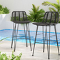 Urban Wicker Bar Stool - Set of Two - Black