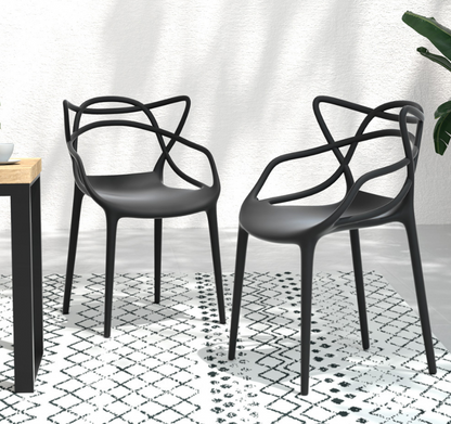 Zephyr Outdoor Chair - Black - Set of Four – luxury accent chair by Interior Ave