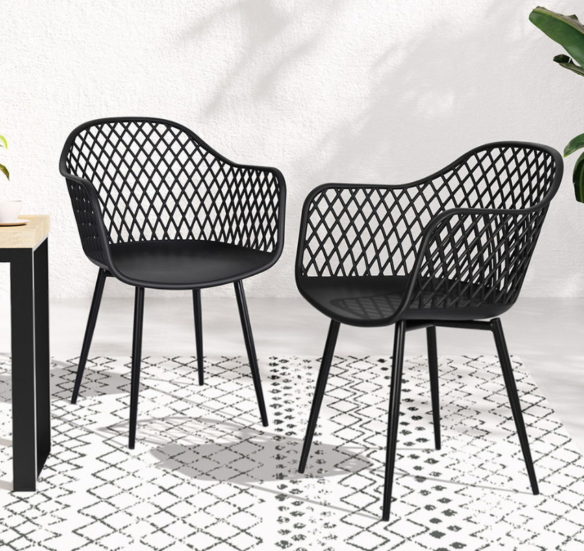 Cascade Outdoor Chair - Black - Set of Four