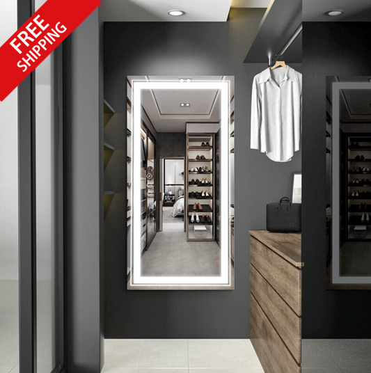 100 x 60cm Rectangle Frameless LED Bathroom Mirror – LED illuminated bathroom mirror by Interior Ave