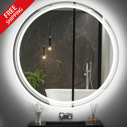 90cm Round Frameless LED Bathroom Mirror – LED illuminated bathroom mirror by Interior Ave