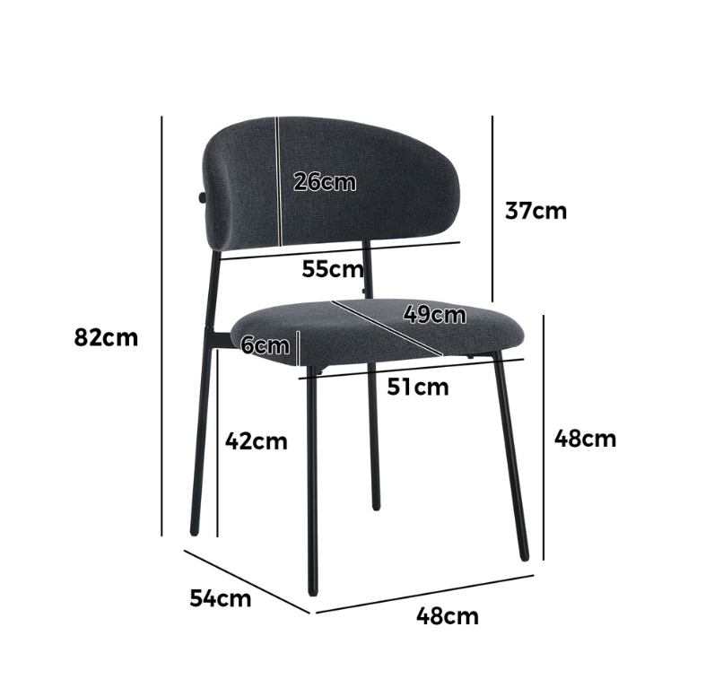 Seraphina Fabric Dining Chair - Mineral Grey | Stylish Dining Chair by Interior Ave