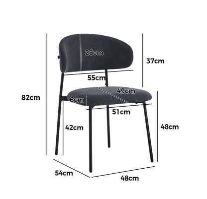 Seraphina Fabric Dining Chair - Mineral Grey | Stylish Dining Chair by Interior Ave