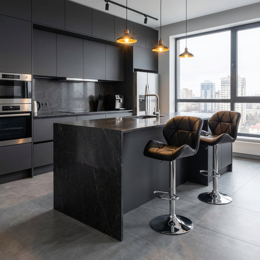 Top Deck Bar Stool - Black - Set of Two – modern bar stool by Interior Ave