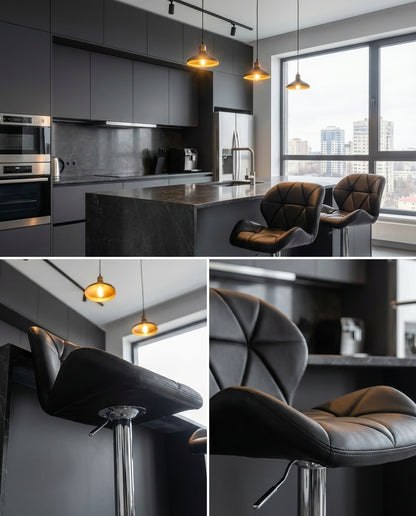 Top Deck Bar Stool - Black - Set of Two – modern bar stool by Interior Ave