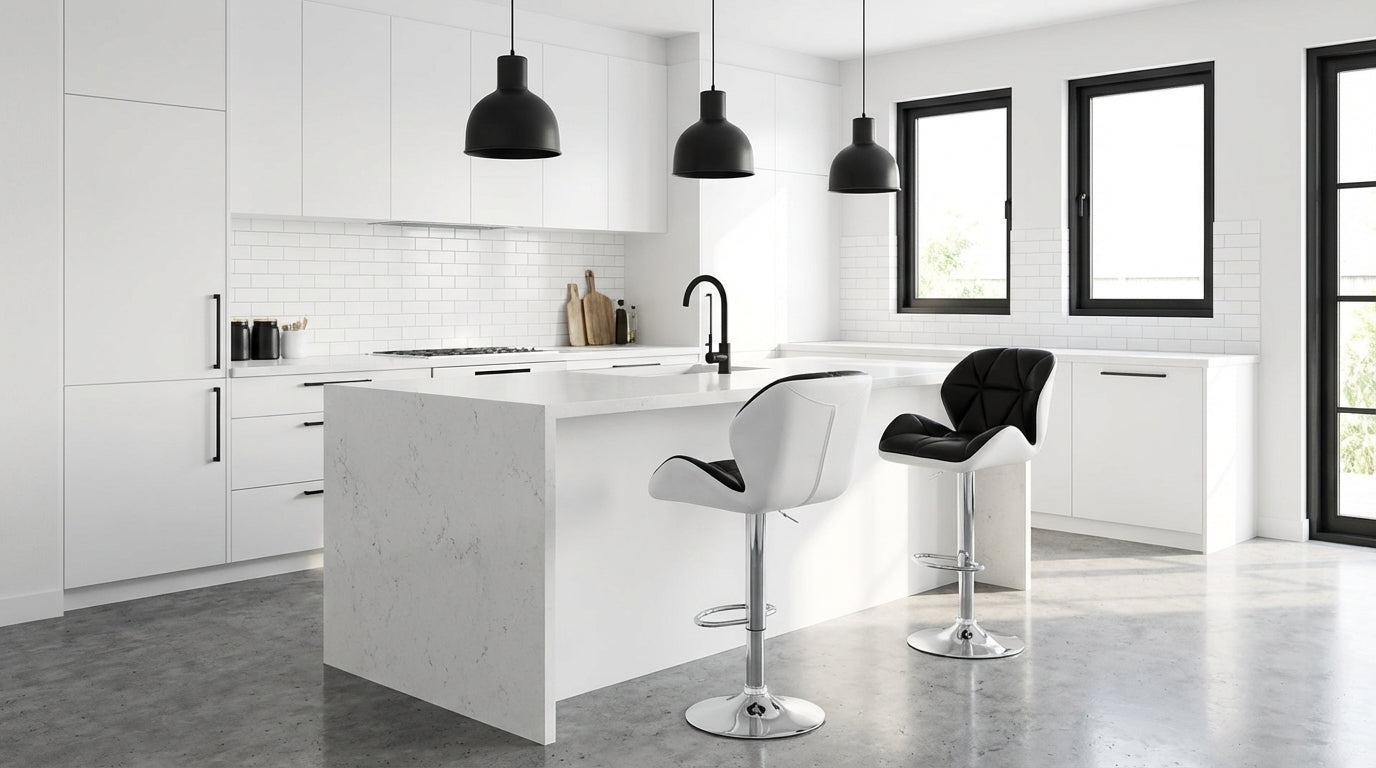 Top Deck Bar Stool - Black & White (Set of 2)