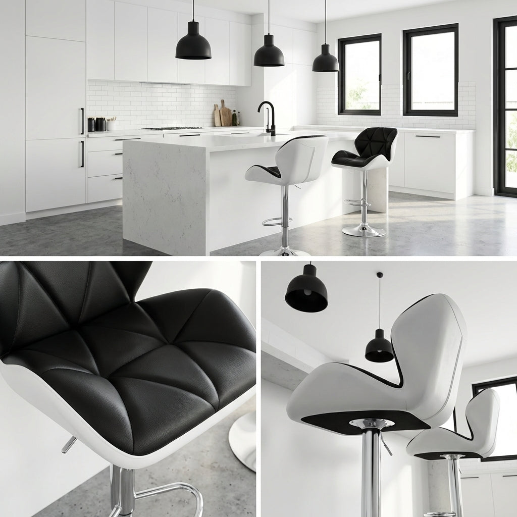 Top Deck Bar Stool - Black & White (Set of 2)