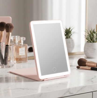 Compact Travel Makeup Mirror - Pink
